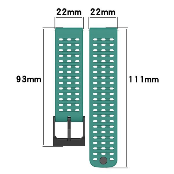 22mm silicone strap for Suunto watch - Blackish Green Online