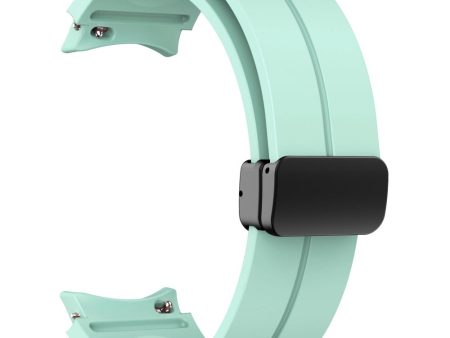 KALEBOL Samsung Galaxy Watch 20mm Silicone Watch Strap Magnetic Buckle - Light Green Online now