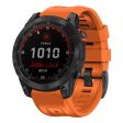 Garmin Fenix 7X silicone watch strap with buckle - Orange Fashion