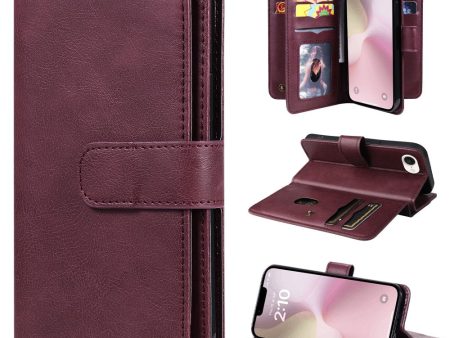 10-slot iPhone SE (2024) wallet case - Wine Red Online now