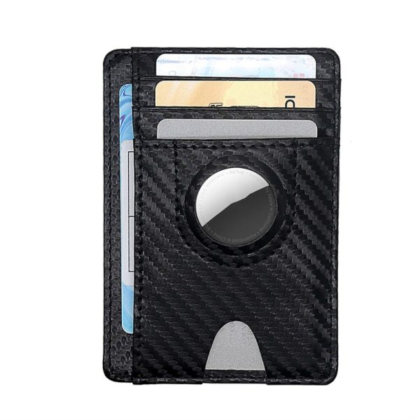 AirTags carbon fiber style slim case - Black Hot on Sale