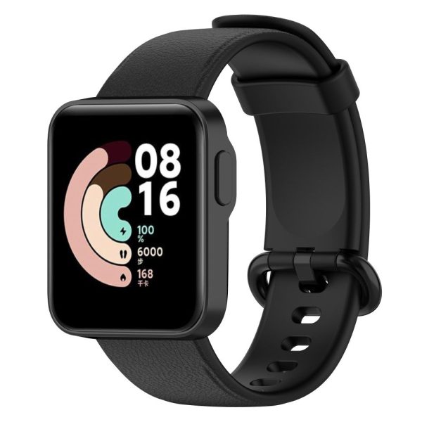 Xiaomi Redmi Watch silicone litchi watch strap - Black For Discount