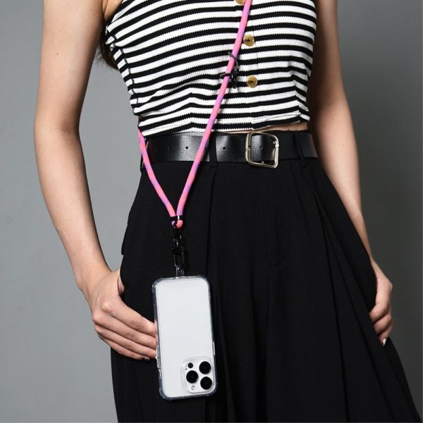 160cm phone neck shoulder strap with patch - Thread   Pink Purple For Discount