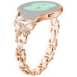 Samsung Galaxy Watch FE 40mm Butterfly Bling Rhinestone Decor Watch Band Metal Bracelet - Rose Gold Online Hot Sale