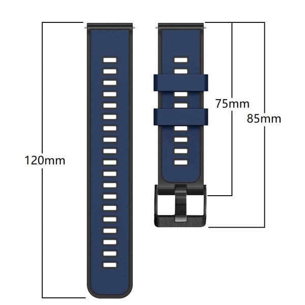 18mm Universal dual color silicone strap - Army Green   Black Online now