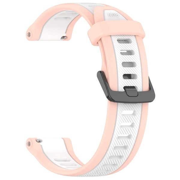 Huawei Watch GT 4 41mm   Garmin Venu 3S Silicone Watch bands Dual-Color 18mm Textured Strap - Light Pink+White on Sale