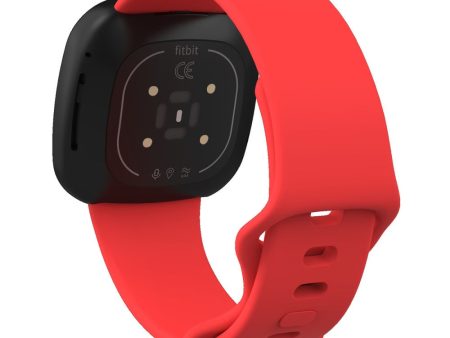 Fitbit Sense 2   Versa 4 silicone watch strap - Red Size: S Sale