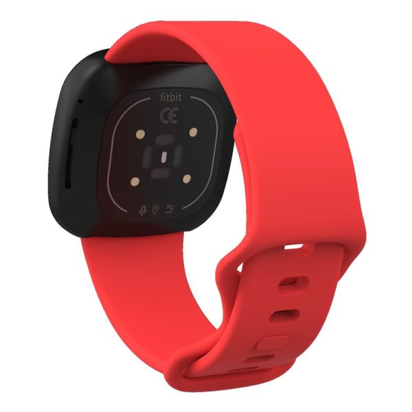 Fitbit Sense 2   Versa 4 silicone watch strap - Red Size: S Sale