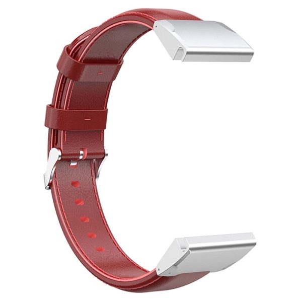 KALEBOL KLB-YLZP-001 For Garmin Fenix 7   7 Pro Watch Strap QuickFit 22mm Genuine Cow Leather Band - Red For Discount