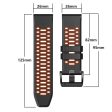 Garmin Fenix 7X   7X Pro   6X Quickfit 26mm Watch Band Three Row Holes Dual Color Silicone Strap - Sapphire Blue   Orange Online Sale