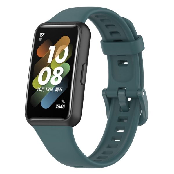 Huawei Band 7 silicone watch strap - Dark Green on Sale