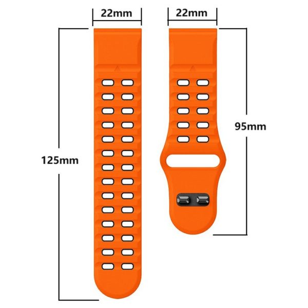 Garmin Fenix 8 51mm   Enduro 3   Enduro 2 Silicone Watchband Quick Release Buckle Dual Color Watch Strap - Orange+Black Discount