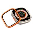 Apple Watch Ultra 49mm   Ultra 2 49mm Case Aluminum Alloy Watch Cover with Tempered Glass Film - Orange Discount