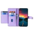 Motorola Moto G34 vegan leather wallet zipper case - Purple Fashion