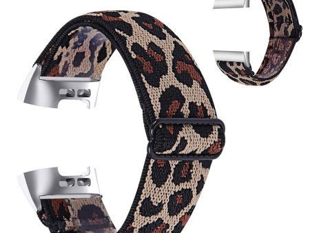 Fitbit Charge 4   3 elastic stylish pattern watch strap - Leopard Online now