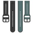 22mm Universal dual color silicone strap - Olive Green   Black For Sale