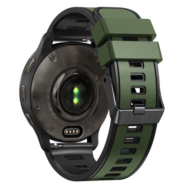 18mm Universal dual color silicone strap - Army Green   Black Online now