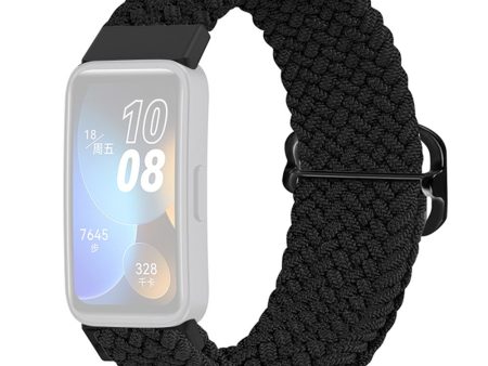 KALEBOL KLB-BZNL-001 For Huawei Band 8 Strap Adjustable Braided Nylon Watch Band - Black on Sale