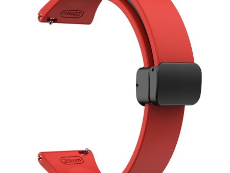 20mm Universal silicone strap with black buckle - Red For Sale