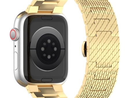 Apple Watch Series 41mm - 40mm - 38mm Strap Texture Stainless Steel Watch Band - Gold Online Hot Sale