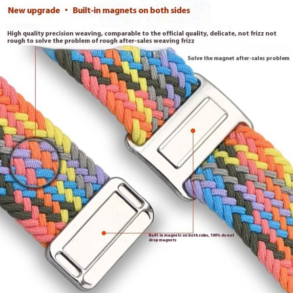 Samsung Galaxy Watch 20mm Braided Watch Band Magnetic Strap - Pink Hot on Sale