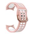 Samsung Galaxy Watch 5   4 dual color silicone watch strap - Pink   White Cheap