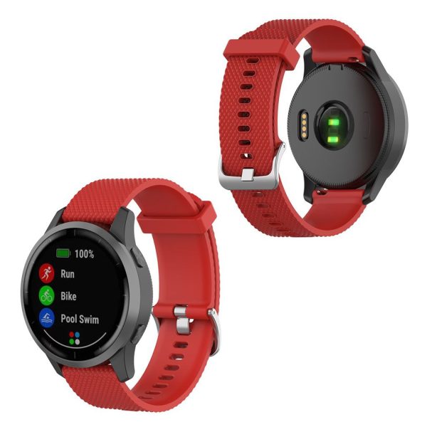 Garmin Vivoactive 4 silicone textured watch band - Red Fashion