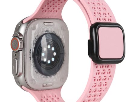 Apple Watch Series 41mm - 40mm - 38mm Magnetic Silicone Band - Light Pink Fashion