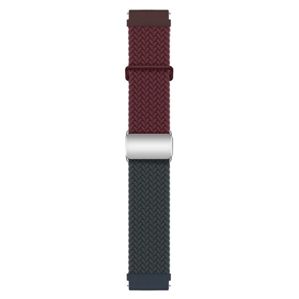 Huawei Watch GT 3 42mm   GT 3 Pro 43mm Universal 20mm Woven Strap Magnetic Silver Buckle Watch Band - Wine Red+Dark Blue Supply