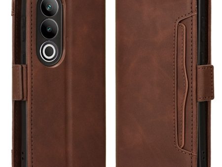 Modern-styled leather wallet case for OnePlus Nord CE4 - Brown Hot on Sale