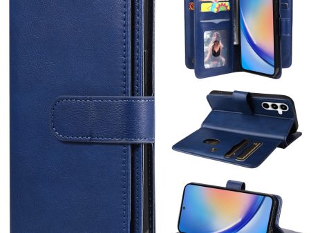 10-slot Samsung Galaxy A35 wallet case - Blue Fashion