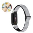 Fitbit Luxe nylon elastic watch strap - Black   White Sale