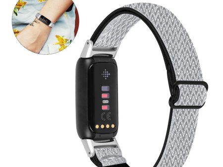 Fitbit Luxe nylon elastic watch strap - Black   White Sale