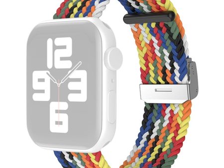 Apple Watch (41mm) cool nylon watch strap - Rainbow Color For Sale