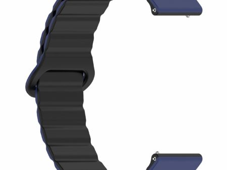 Huawei Watch 4   4 Pro   GT 4 46mm Magnetic Strap 22mm Universal Silicone Watch Band - Dark Blue+Black Cheap