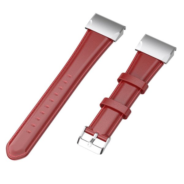 KALEBOL KLB-YLZP-001 For Garmin Fenix 7   7 Pro Watch Strap QuickFit 22mm Genuine Cow Leather Band - Red For Discount