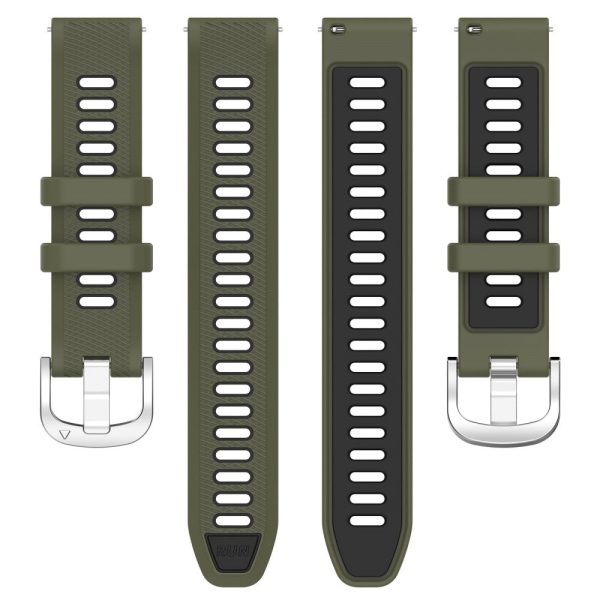 22mm Universal dual color cross strip silicone strap - Jungle Green   Black For Sale