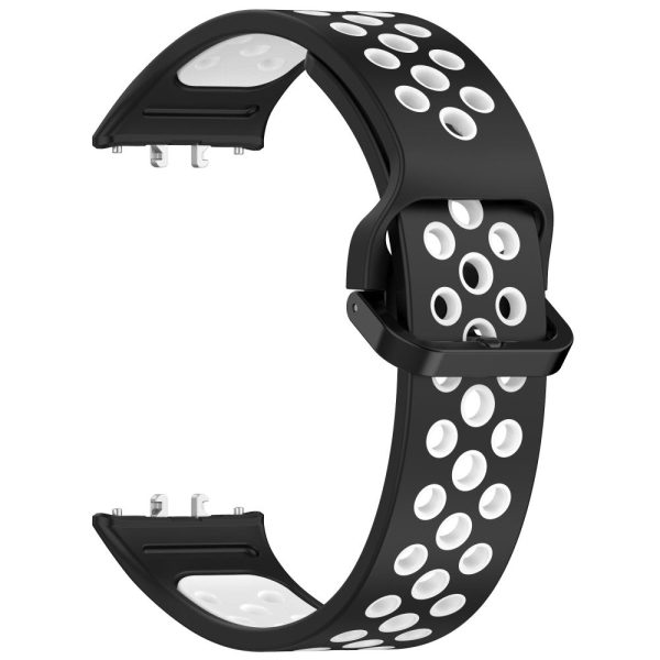 Samsung Galaxy Fit3 Silicone Watch Bands Dual-Color Wrist Straps Replacement Parts - Black+White Sale