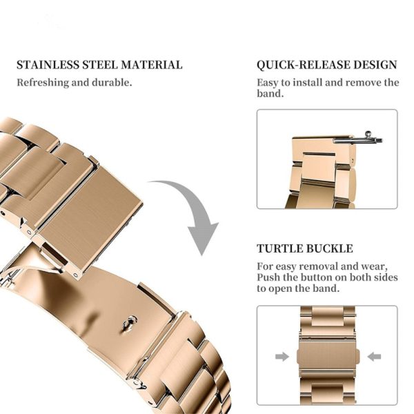 22mm Universal stainless steel watch strap - Rose Gold Supply