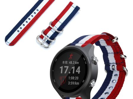 Garmin Forerunner 245   245 Music nylon watch band - Blue   White   Red Cheap