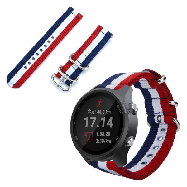 Garmin Forerunner 245   245 Music nylon watch band - Blue   White   Red Cheap