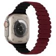 Apple Watch Series 7 8 9 41mm   6 5 4 SE (2023) SE (2022) SE 40mm   3 2 1 38mm Bamboo Joint Silicone Strap - Wine Red+Black Fashion