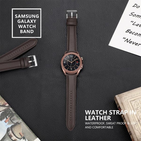 22mm Universal cowhide leather watch strap - Coffee on Sale