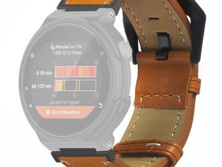 Garmin Forerunner 220   230   235   735XT   620   630 Watch Strap Leather Retro Texture Wristband Strap - Brown Discount