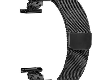 Garmin Forerunner 55   Venu Milanese Band Flower Stainless Steel Magnetic Mesh Watch Strap - Black Online now