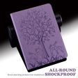 Amazon Kindle Paperwhite 6 (2022) Leather Tablet Case with Tree Deer Imprinted Stand Cover - Purple Supply