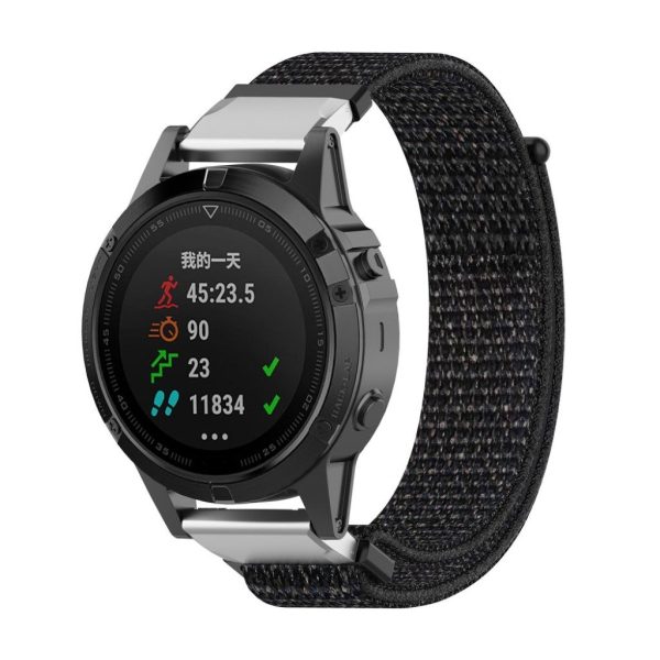 Garmin Fenix 5   Forerunner 935   Quatrix 5   Quatrix 5 Sapphire   Approach S60 22mm nylon watch band - Black Cheap