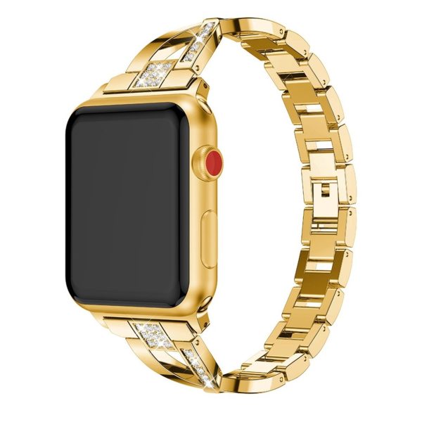 Apple Watch Series 5 44mm rhinestone décor watch band - Gold Online Sale