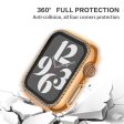 Apple Watch Series 6   5   4   SE (2022)   SE (2023)   SE 44mm Electroplating Watch Case Impact-Resistant Cover with Tempered Glass Film - Gold Cheap