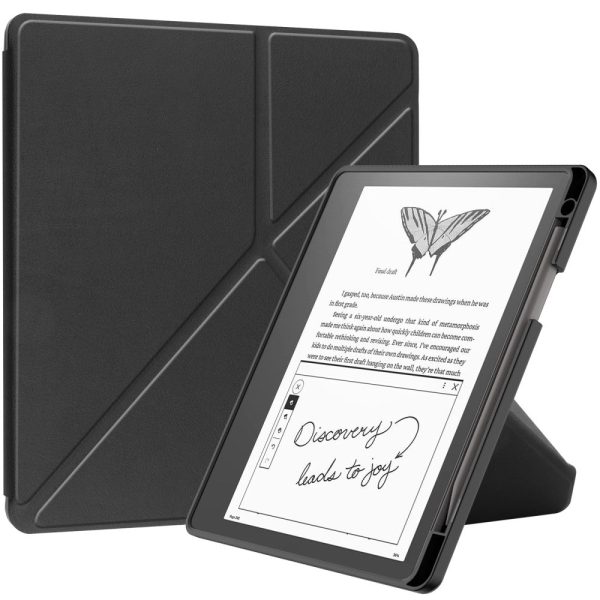 Amazon Kindle Scribe Origami Stand Vegan Leather and Flexible E-book Reader Case Shockproof E-Reader Cover with Auto Wake   Sleep - Black Online Hot Sale